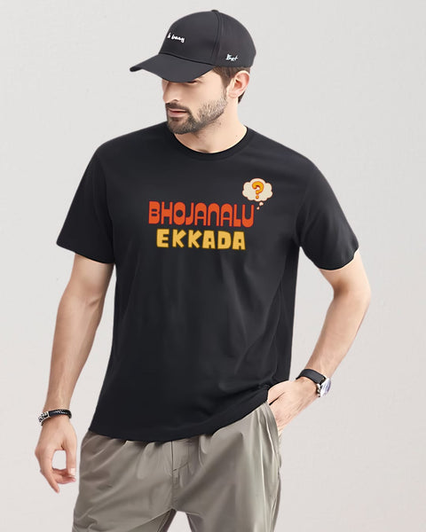 Bhojanalu Ekkada designed Neck T shirt