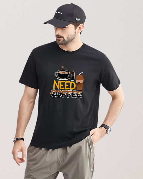 Need Coffee designed Neck T shirt