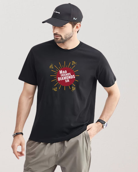 Maa Friends Diamonds Sir designed Neck T shirt