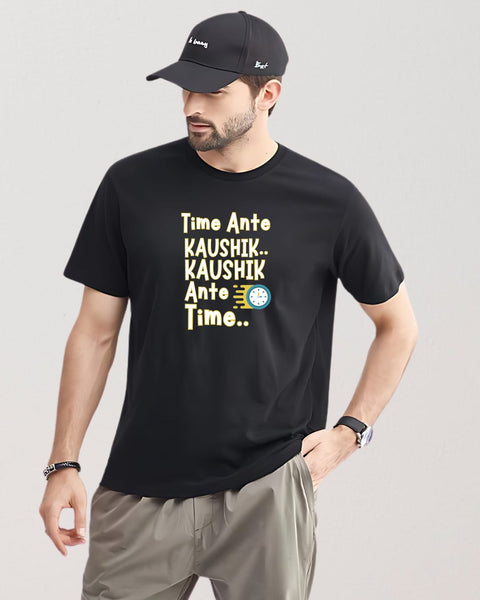 Time Ante Kaushik Kaushik Ante Time.. designed Neck T shirt