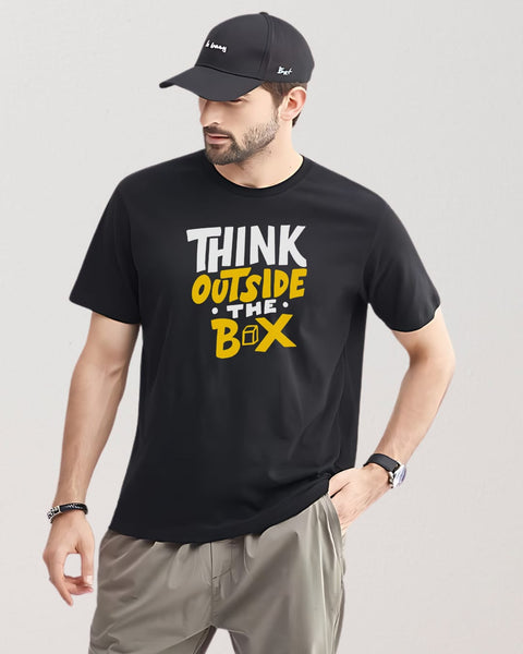 Think Outside the Box designed Neck T shirt