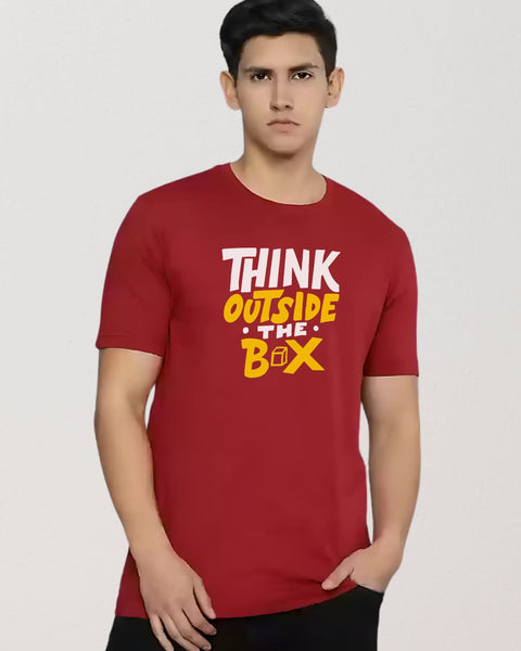Think Outside the Box designed Neck T shirt