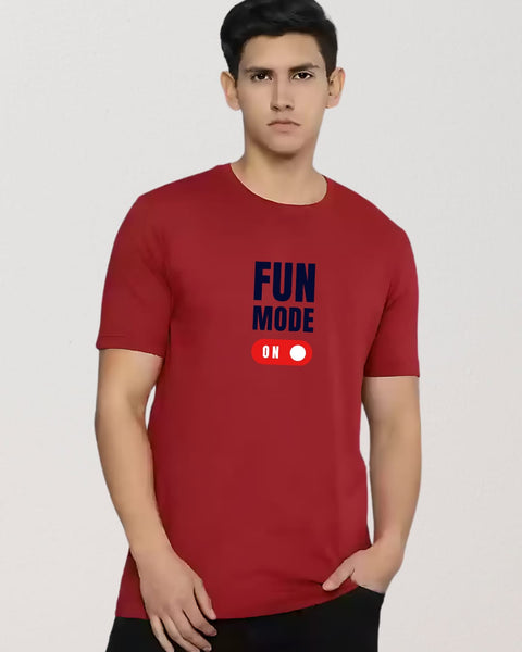 Fun Mode On designed Neck T shirt