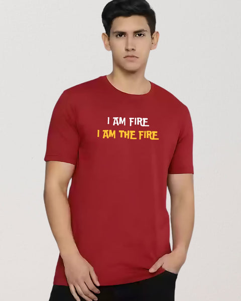 I AM FIRE I AM THE FIRE designed Neck T shirt