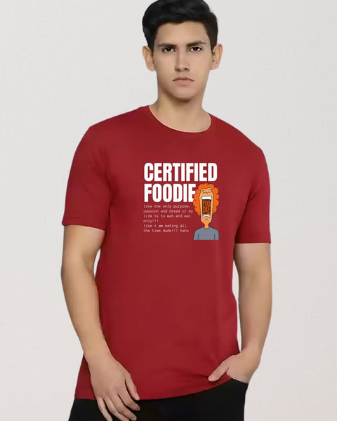 Certified Foodie T-Shirt Round Neck