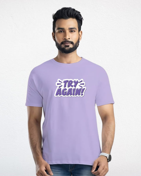 TRY AGAIN designed Neck T shirt