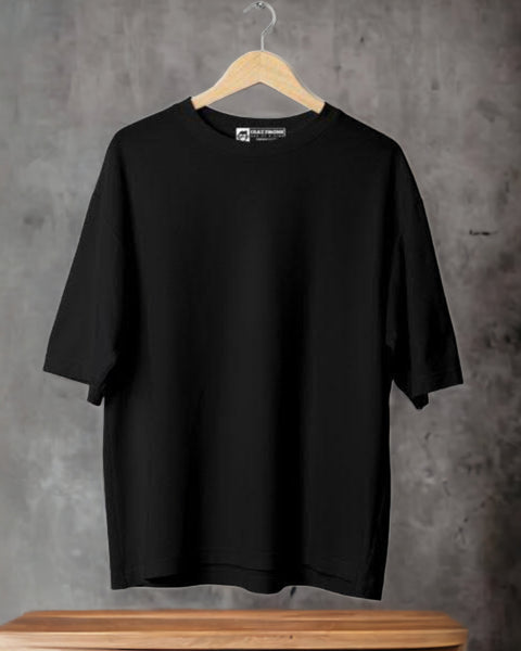 Men's Plain T shirt Black Round Neck Half Sleeves