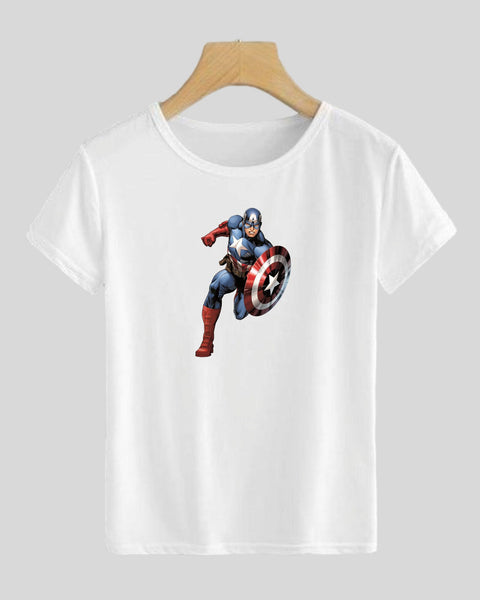 Super heroes T shirt White color Round Neck Half Sleeves