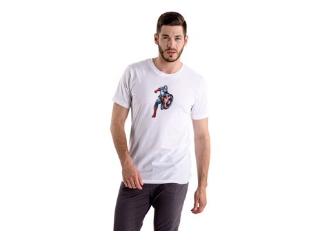 Super heroes T shirt White color Round Neck Half Sleeves