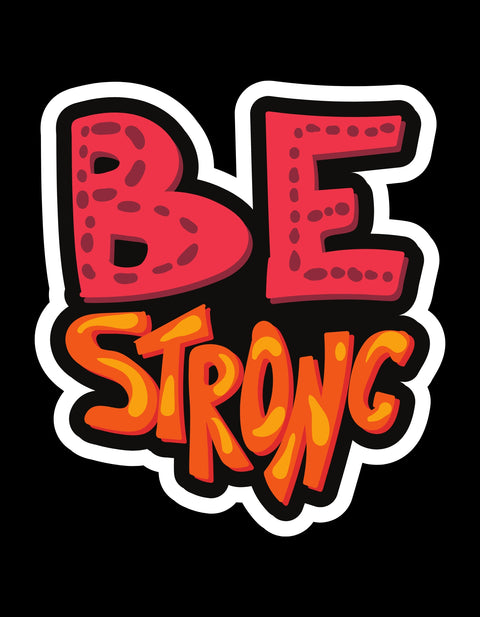 Men's Be Strong Theme T shirt Black Round Neck Half Sleeves