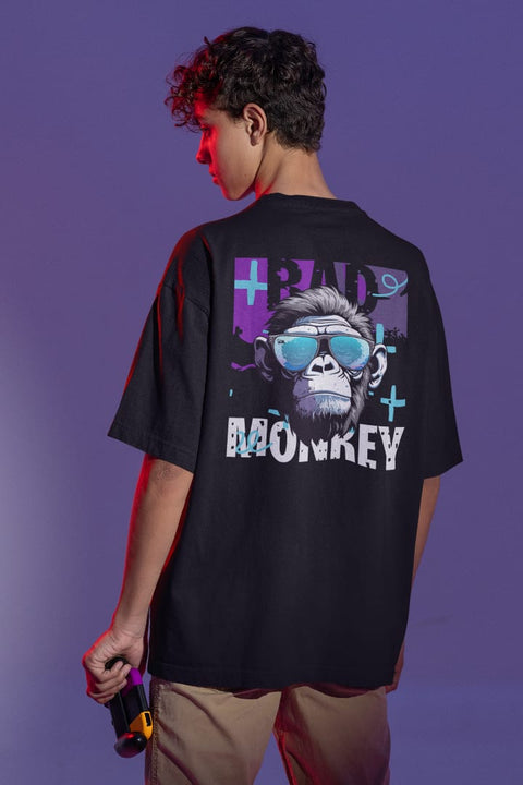 Monkey Designed Oversized Unisex Tshirt Round Neck