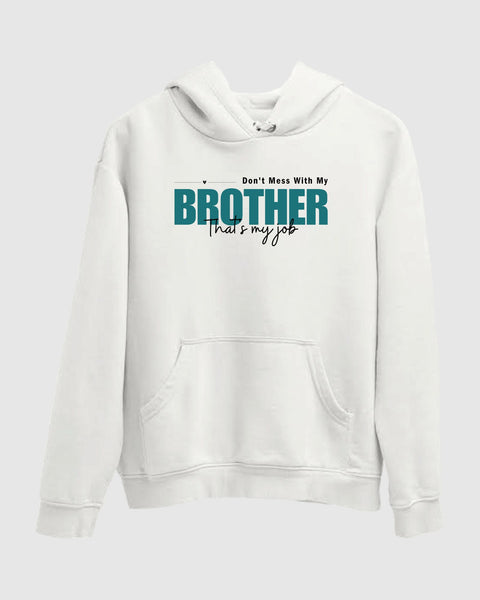 Men's White Raksha bandhan brother Graphic hoodi - Winter hoodies