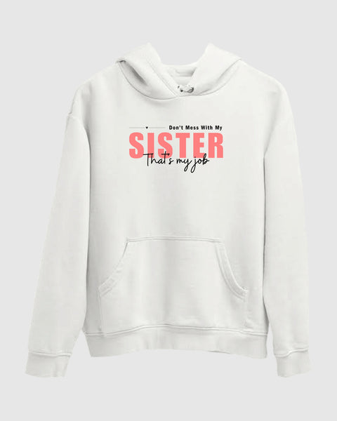 Women's White Raksha bandhan sister Graphic hoodi - Winter hoodies