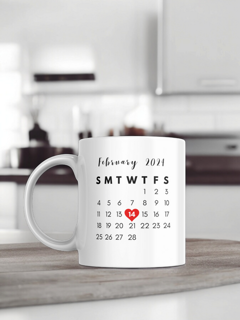 White Printed Mug for Your Anniversary Celebration