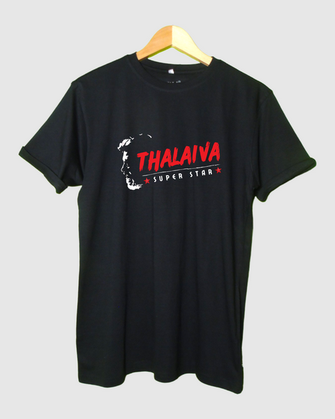 Men's Thalaiva collection T shirt Black color Round Neck Half Sleeves