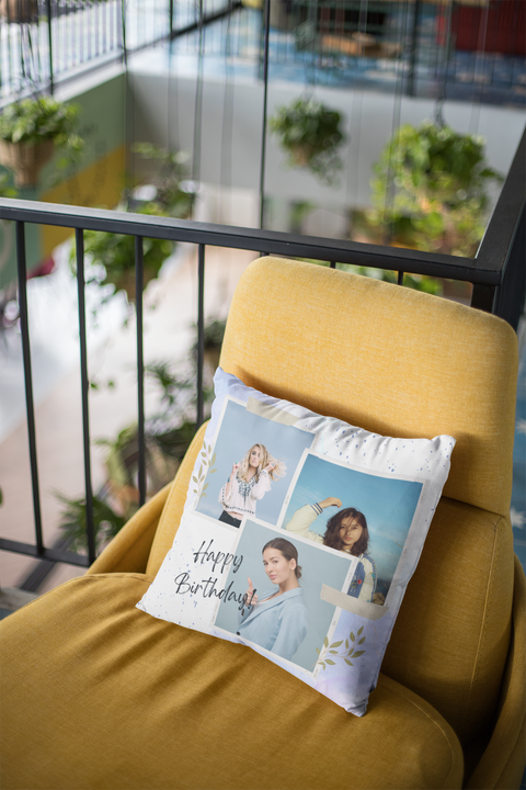 Happy Birthday Designed White Pillow For Your Sofa