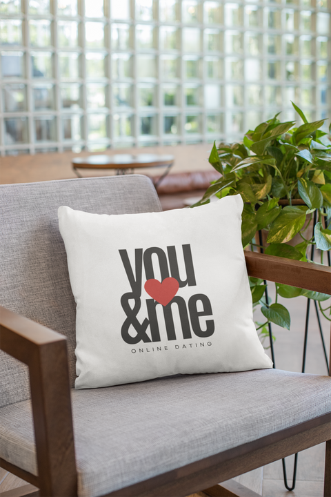 You and Me Couple Designed White Pillow For Your Sofa