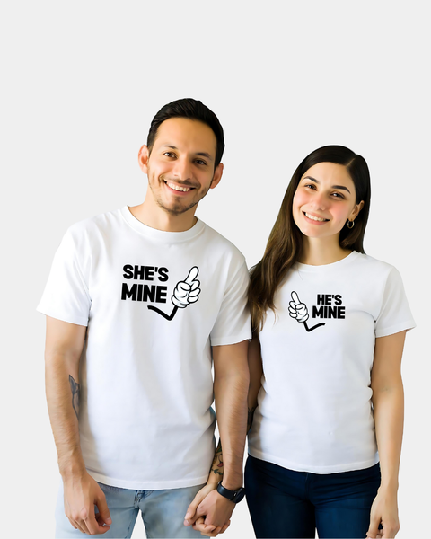 She is Mine and He is Mine designed  Unisex Neck T shirt