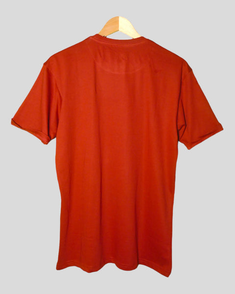 Classic Plain T-Shirt Rust Colour Crew Neck